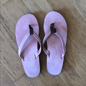 Brand new pink Swarovski crystal rainbow sandals